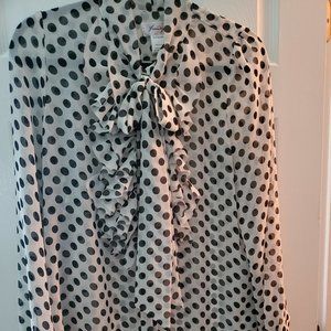 FreeWay sheer polka-dot blouse